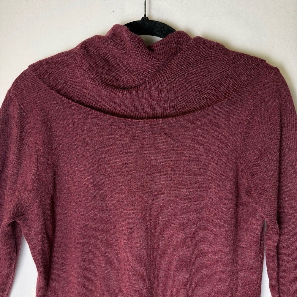 LOFT Womens Burgundy Cowl Neck Sweater Small Knitwear Winter Outdoor Casual Soft - Picture 11 of 12